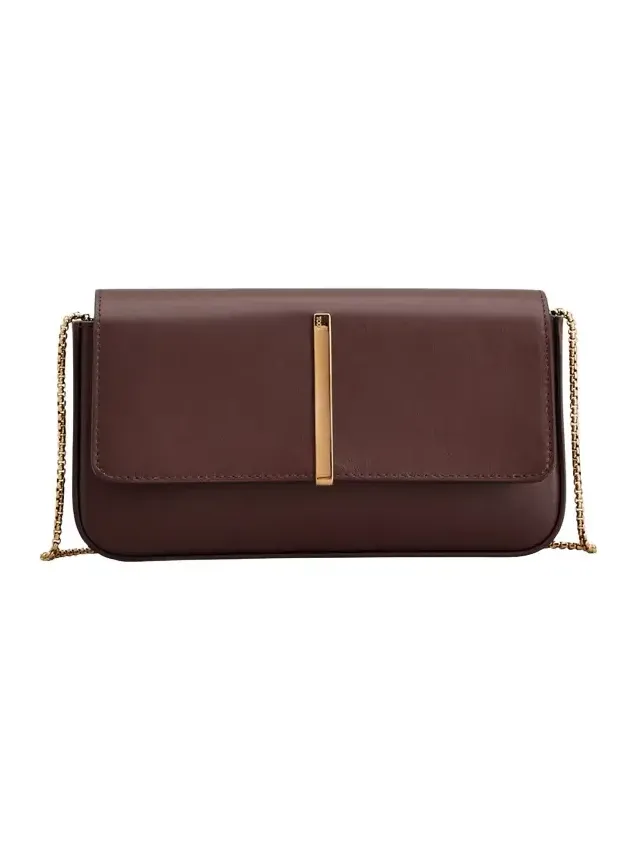 Mini Metal Bar Leather Shoulder Bag