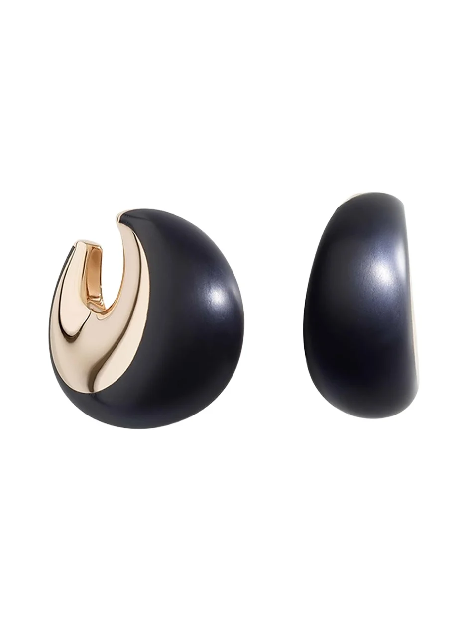 Vhernier Pirouette 18K Rose Gold Ebony Wood Clip Earrings