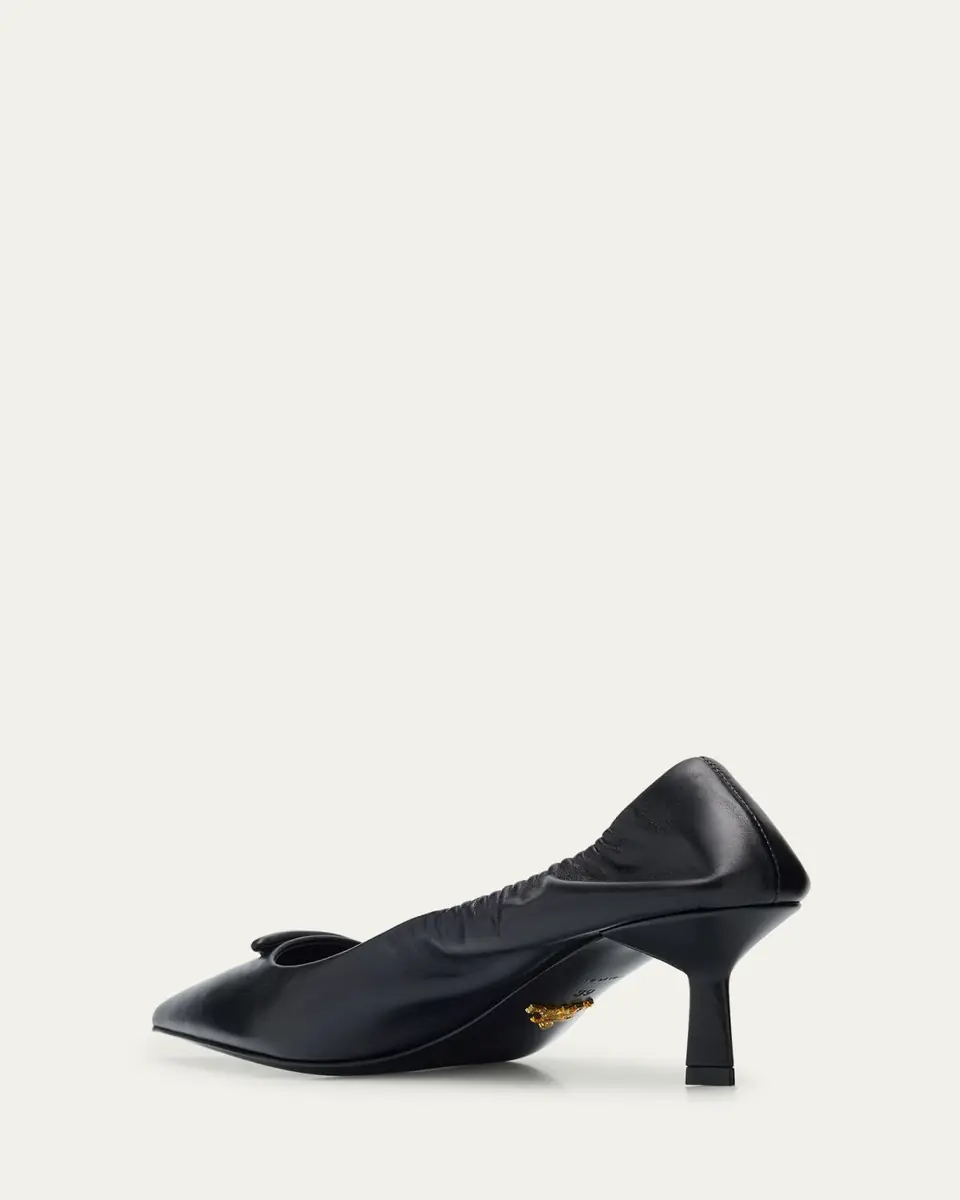 Prada Triangle Logo Leather Pumps | Thumbnail 9