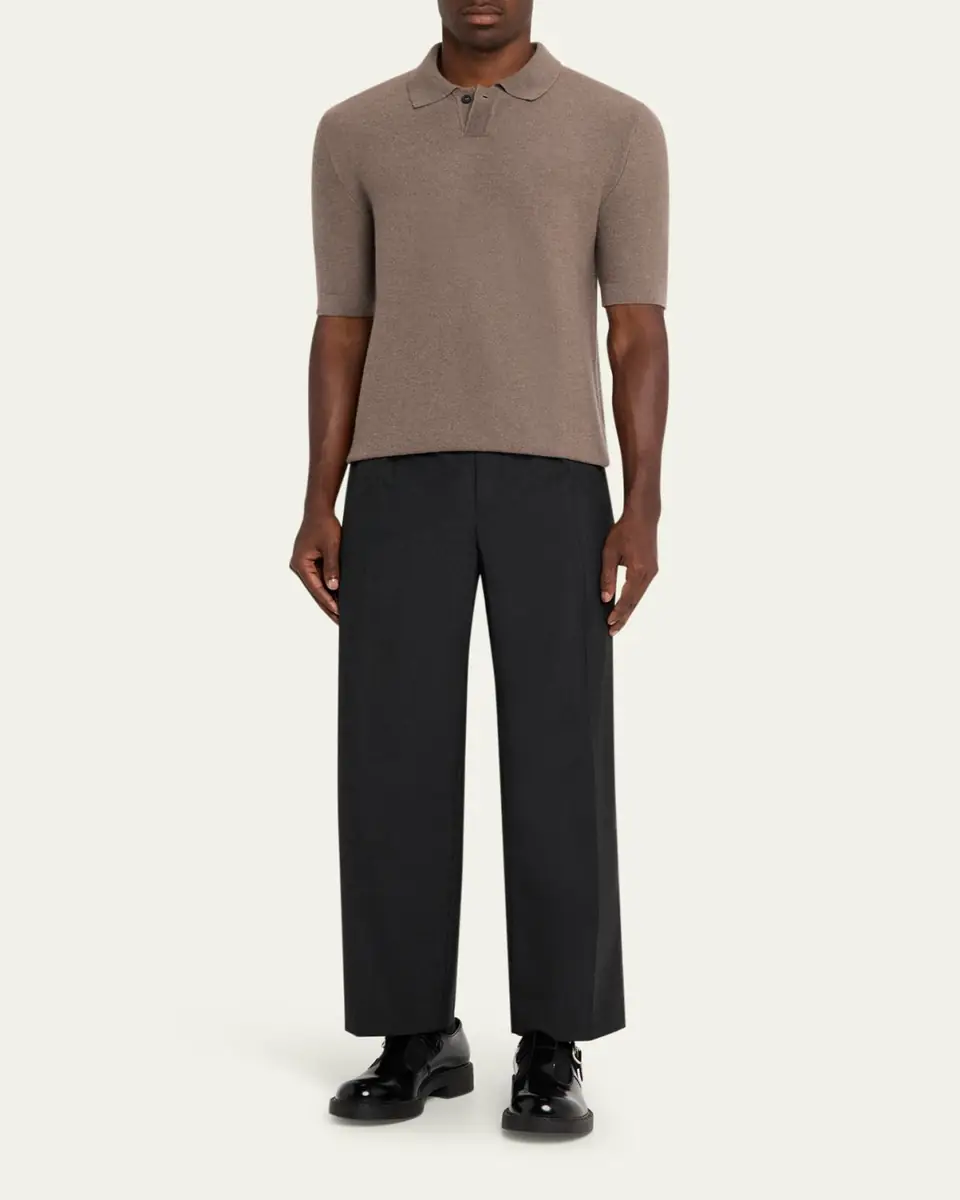Iris Von Arnim Men's Prinston Short-Sleeve Cashmere Polo | Thumbnail 2 Iris Von Arnim Men's Prinston Short-Sleeve Cashmere Polo | Thumbnail 2