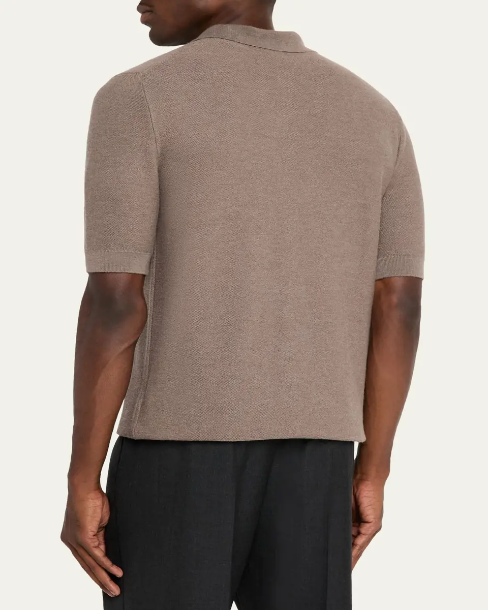 Iris Von Arnim Men's Prinston Short-Sleeve Cashmere Polo | Thumbnail 3 Iris Von Arnim Men's Prinston Short-Sleeve Cashmere Polo | Thumbnail 3
