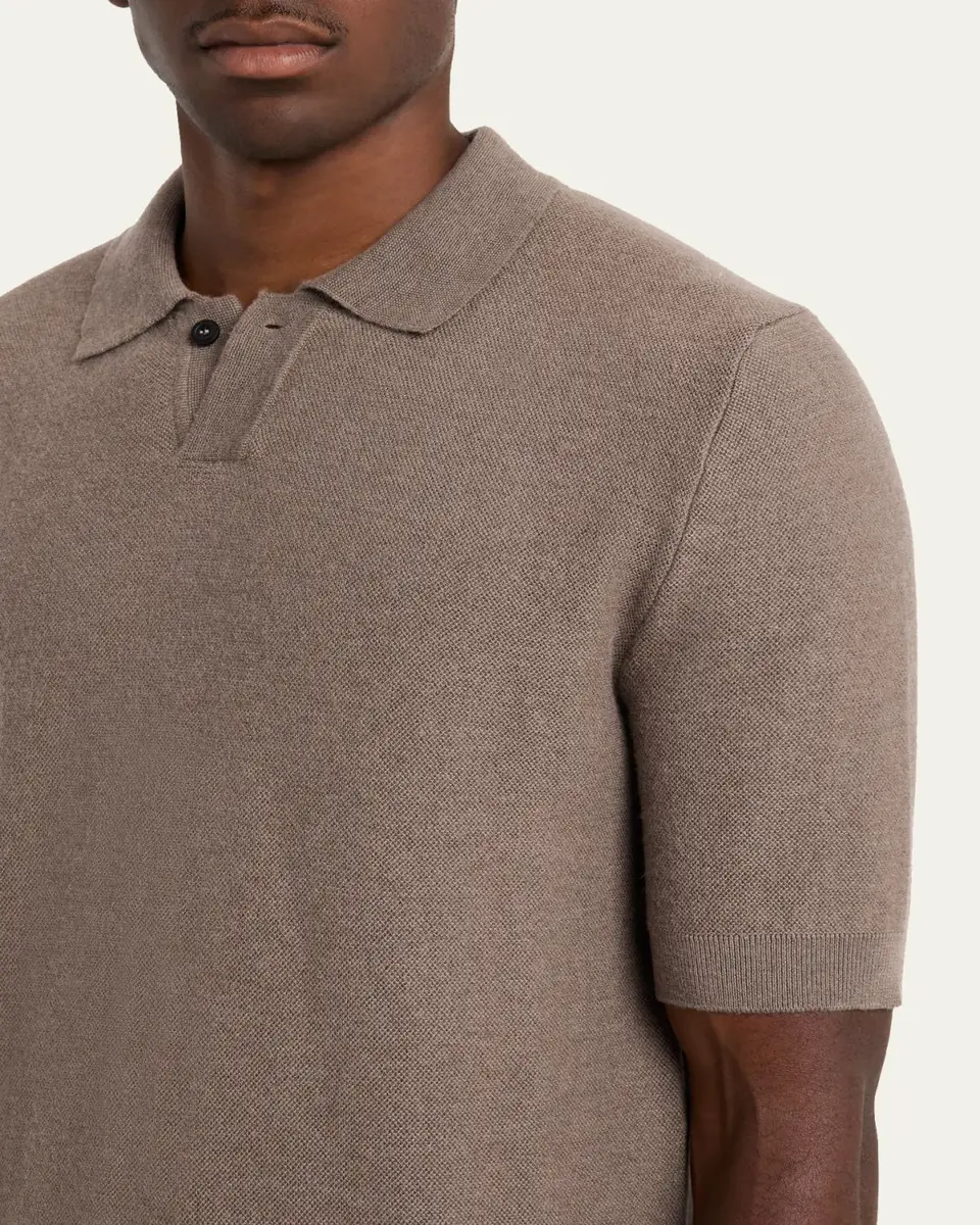 Iris Von Arnim Men's Prinston Short-Sleeve Cashmere Polo | Thumbnail 5 Iris Von Arnim Men's Prinston Short-Sleeve Cashmere Polo | Thumbnail 5