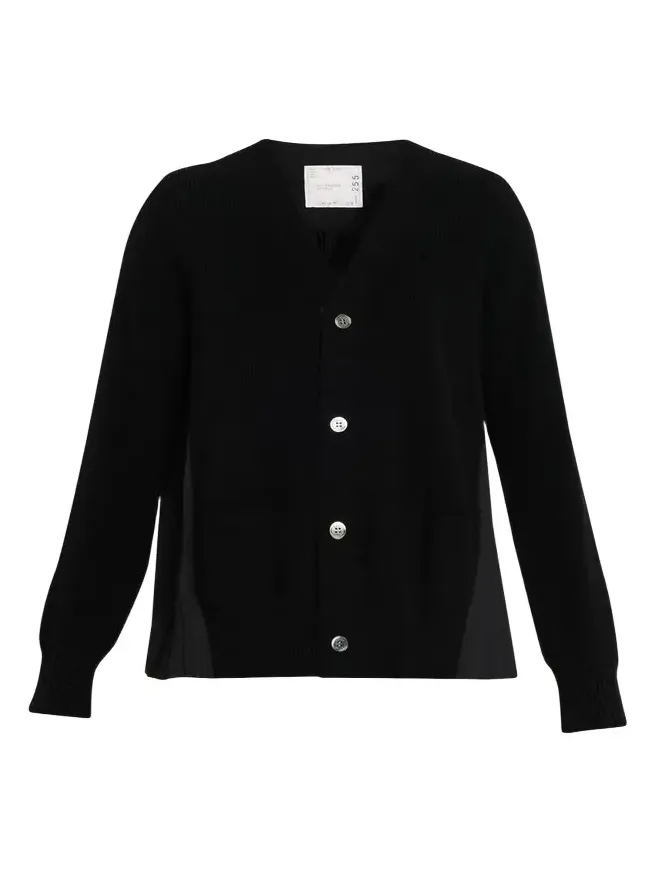 Pleated-Back Rib-Knit Cardigan Pleated-Back Rib-Knit Cardigan