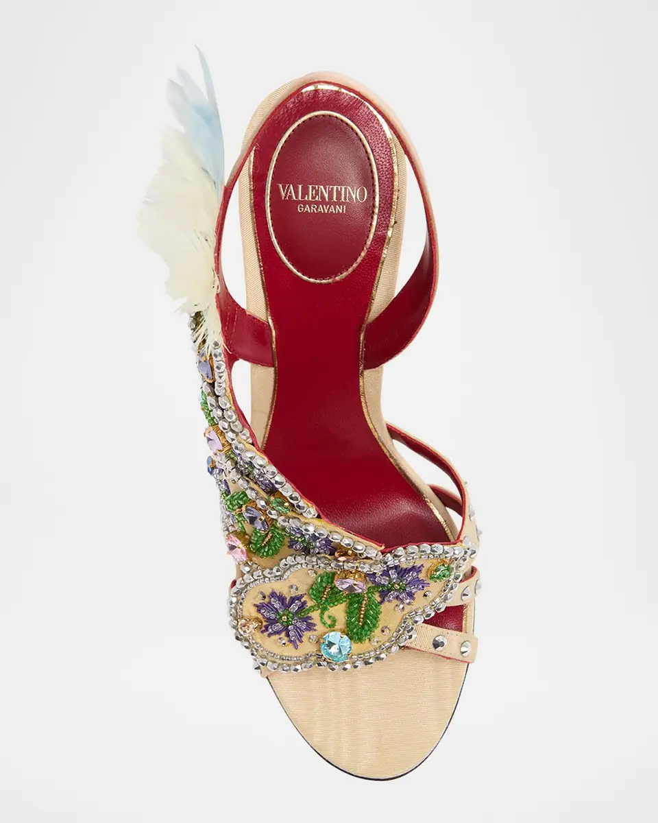 Valentino Garavani Dans Le Foyer Embellished Slingback Sandals | Thumbnail 17