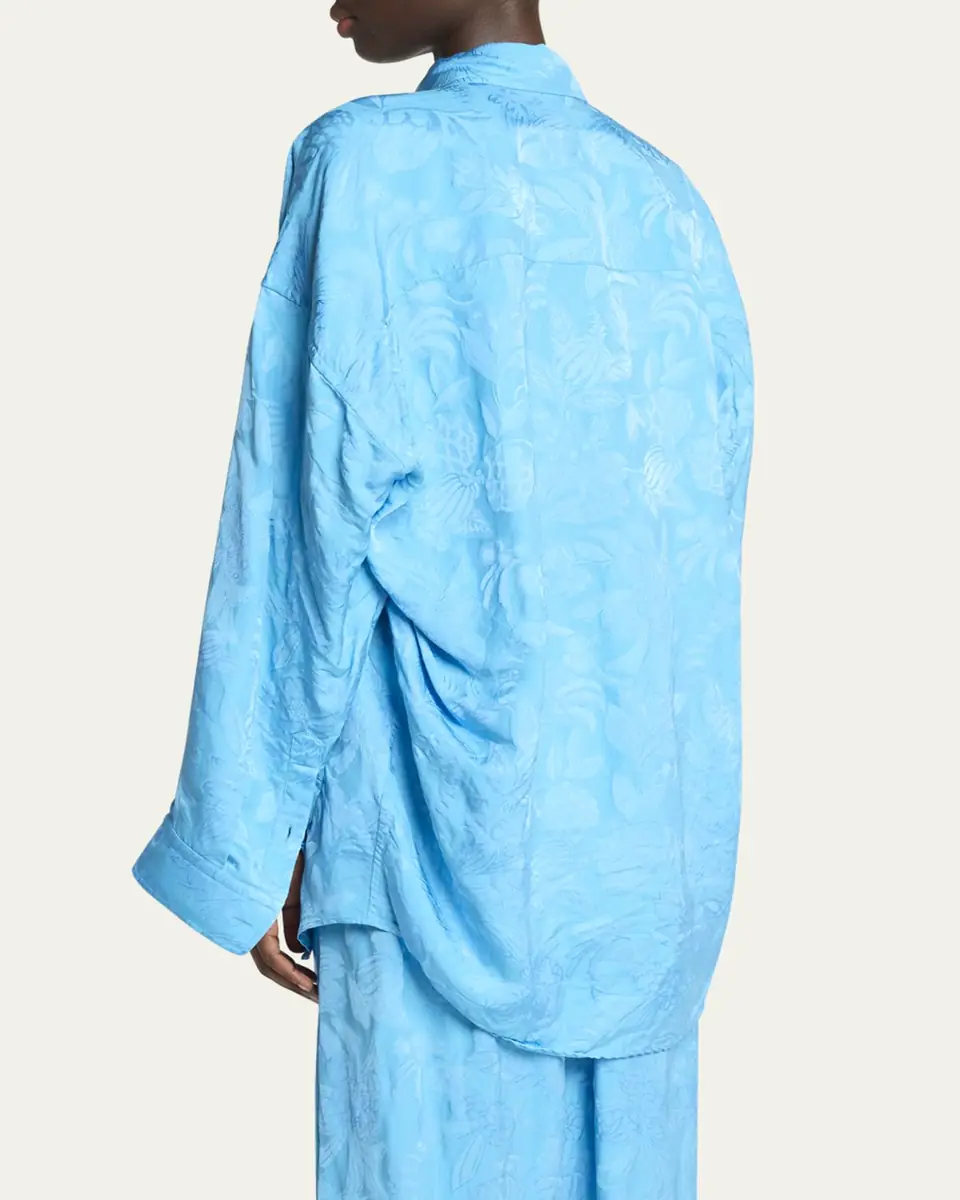 Balenciaga Long-Sleeve Button-Down Cocoon Shirt | Thumbnail 3