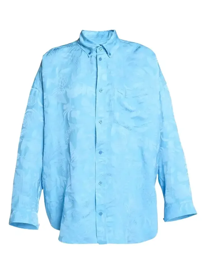 Long-Sleeve Button-Down Cocoon Shirt Long-Sleeve Button-Down Cocoon Shirt