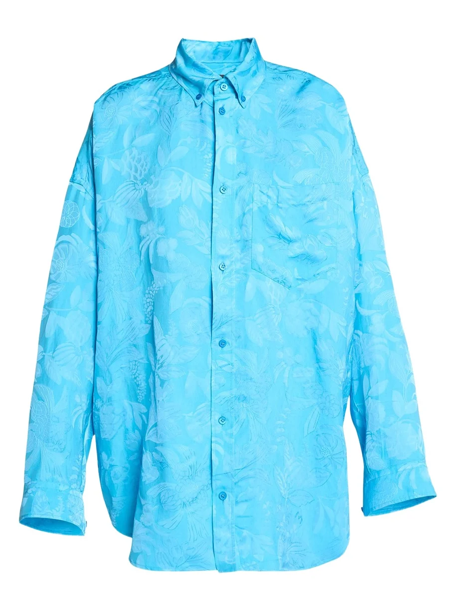 Long-Sleeve Button-Down Cocoon Shirt Long-Sleeve Button-Down Cocoon Shirt
