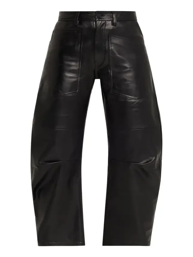 Shon Leather Barrel-Leg Ankle Pants Shon Leather Barrel-Leg Ankle Pants