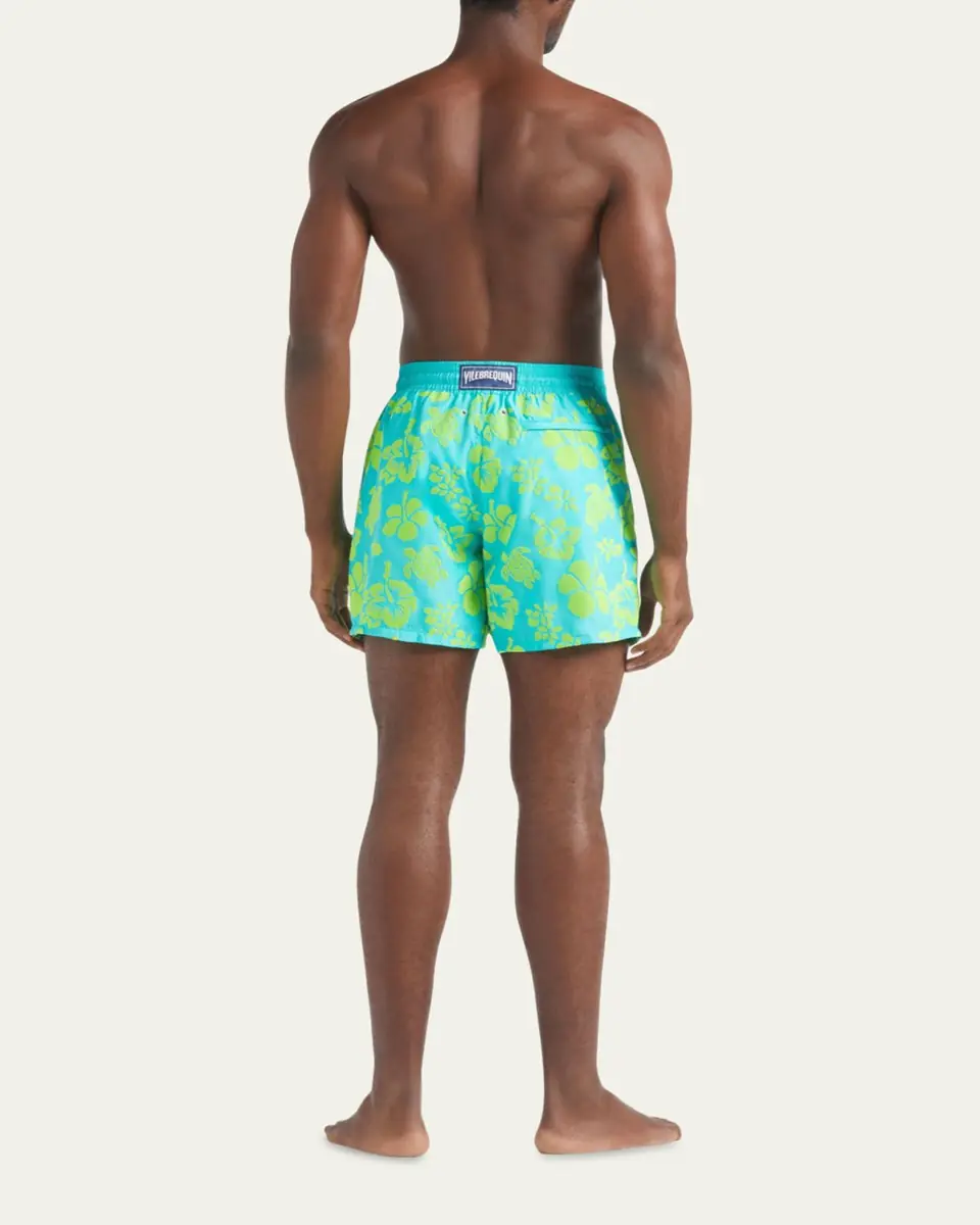 Vilebrequin Men's Flocked Tropical Turtle Swim Trunks | Thumbnail 3 Vilebrequin Men's Flocked Tropical Turtle Swim Trunks | Thumbnail 3