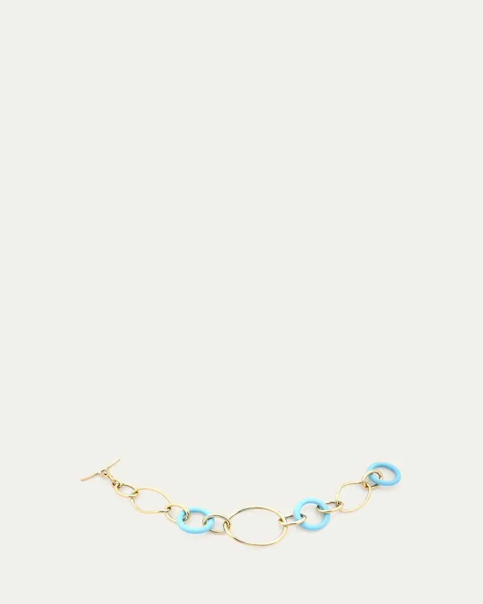 FARAONE MENNELLA by R.F.M.A.S. 18K Yellow Gold and Turquoise Link Stella Bracelet | Thumbnail 2