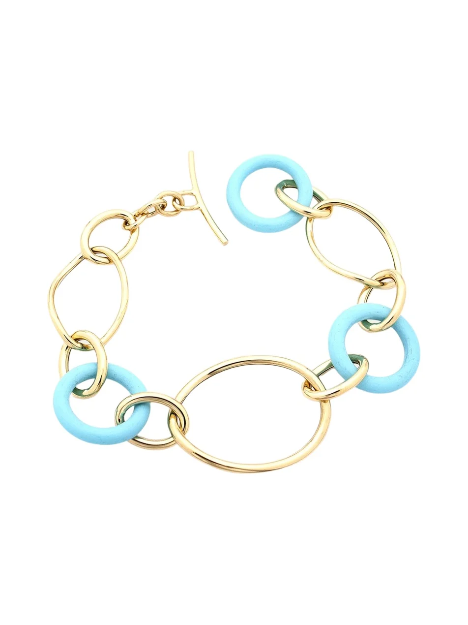 18K Yellow Gold and Turquoise Link Stella Bracelet 18K Yellow Gold and Turquoise Link Stella Bracelet