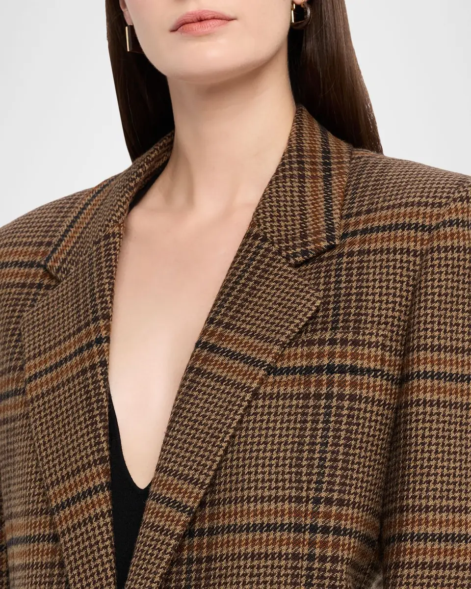 Saint Laurent Oversized Check Single-Breasted Blazer Jacket | Thumbnail 4 Saint Laurent Oversized Check Single-Breasted Blazer Jacket | Thumbnail 4