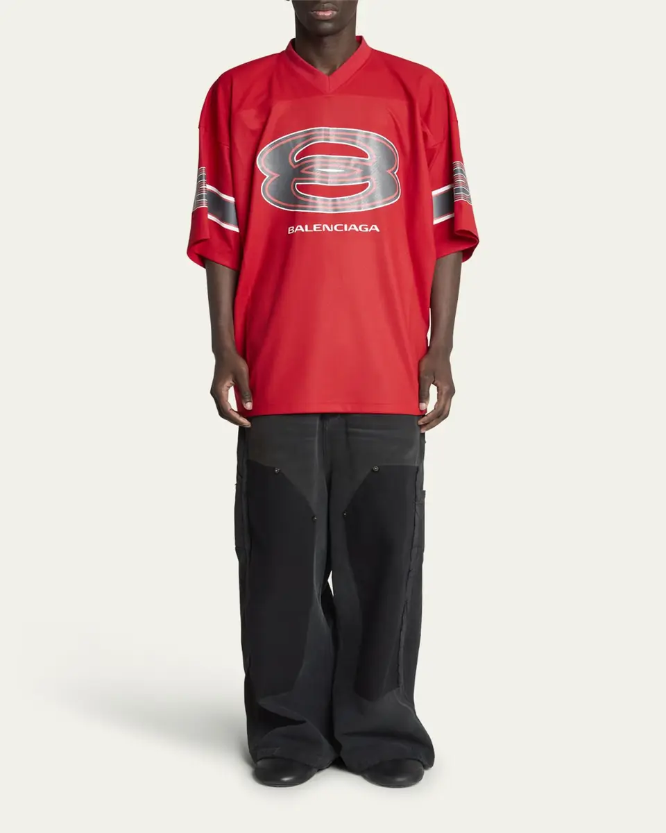 Balenciaga Men's Unity Sports Icon Mesh Jersey T-Shirt | Thumbnail 2