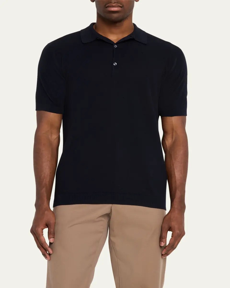 John Smedley Men's Roth Cotton Polo Shirt | Thumbnail 9 John Smedley Men's Roth Cotton Polo Shirt | Thumbnail 9