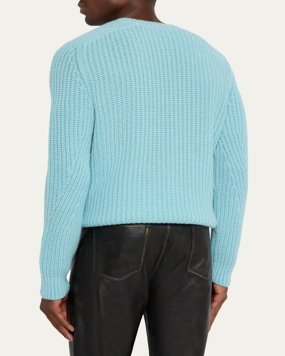 Iris Von Arnim Men's Arlington Stonewashed Cashmere Rib Crewneck Sweater | Thumbnail 8 Iris Von Arnim Men's Arlington Stonewashed Cashmere Rib Crewneck Sweater | Thumbnail 8