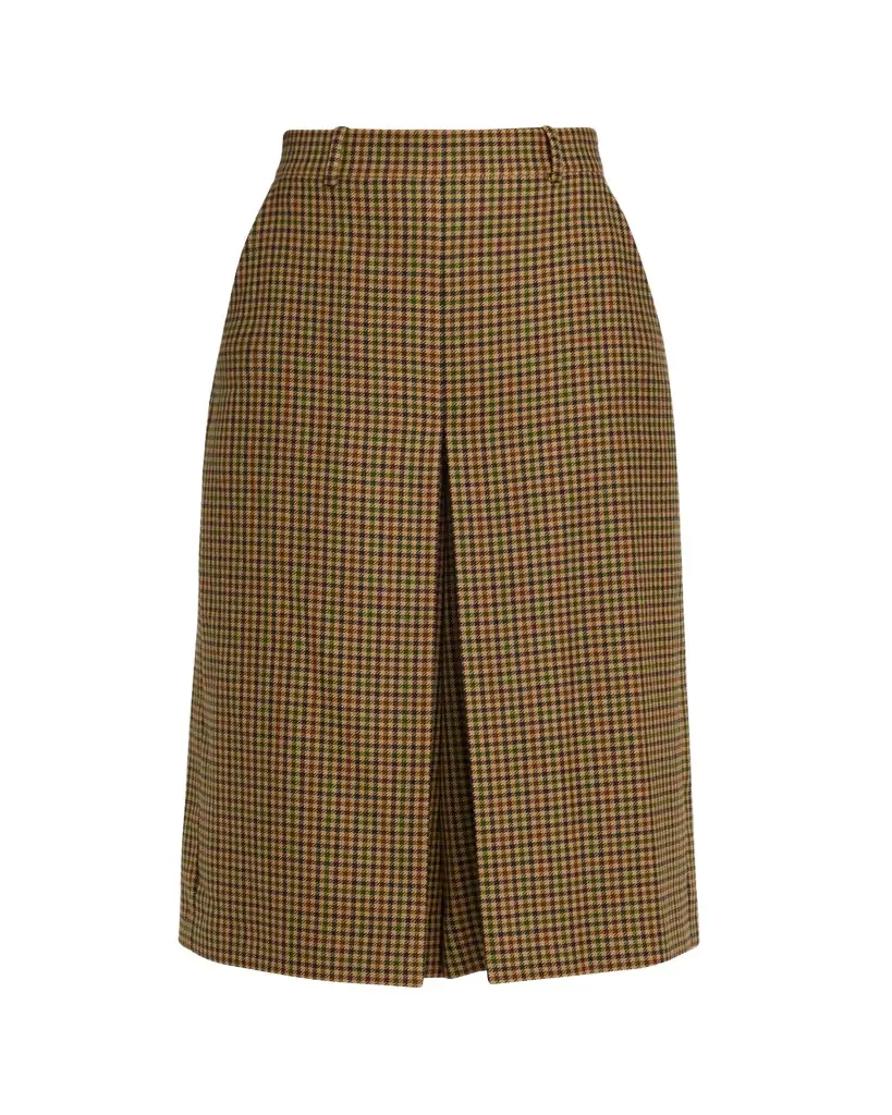 Plaid Skirted Wide-Leg Crop Pants