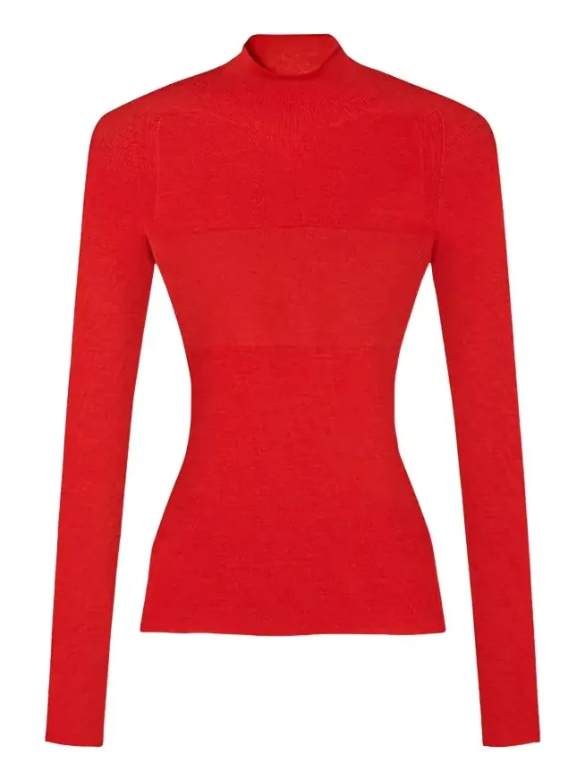 Ribbed Mock-Neck Sweater