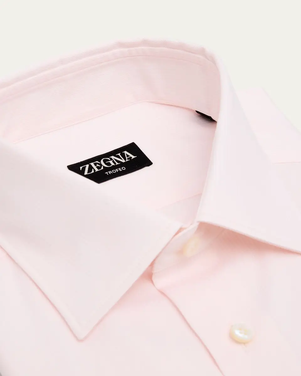 ZEGNA Men's Trofeo Cotton Tonal Stripe Dress Shirt | Thumbnail 2 ZEGNA Men's Trofeo Cotton Tonal Stripe Dress Shirt | Thumbnail 2