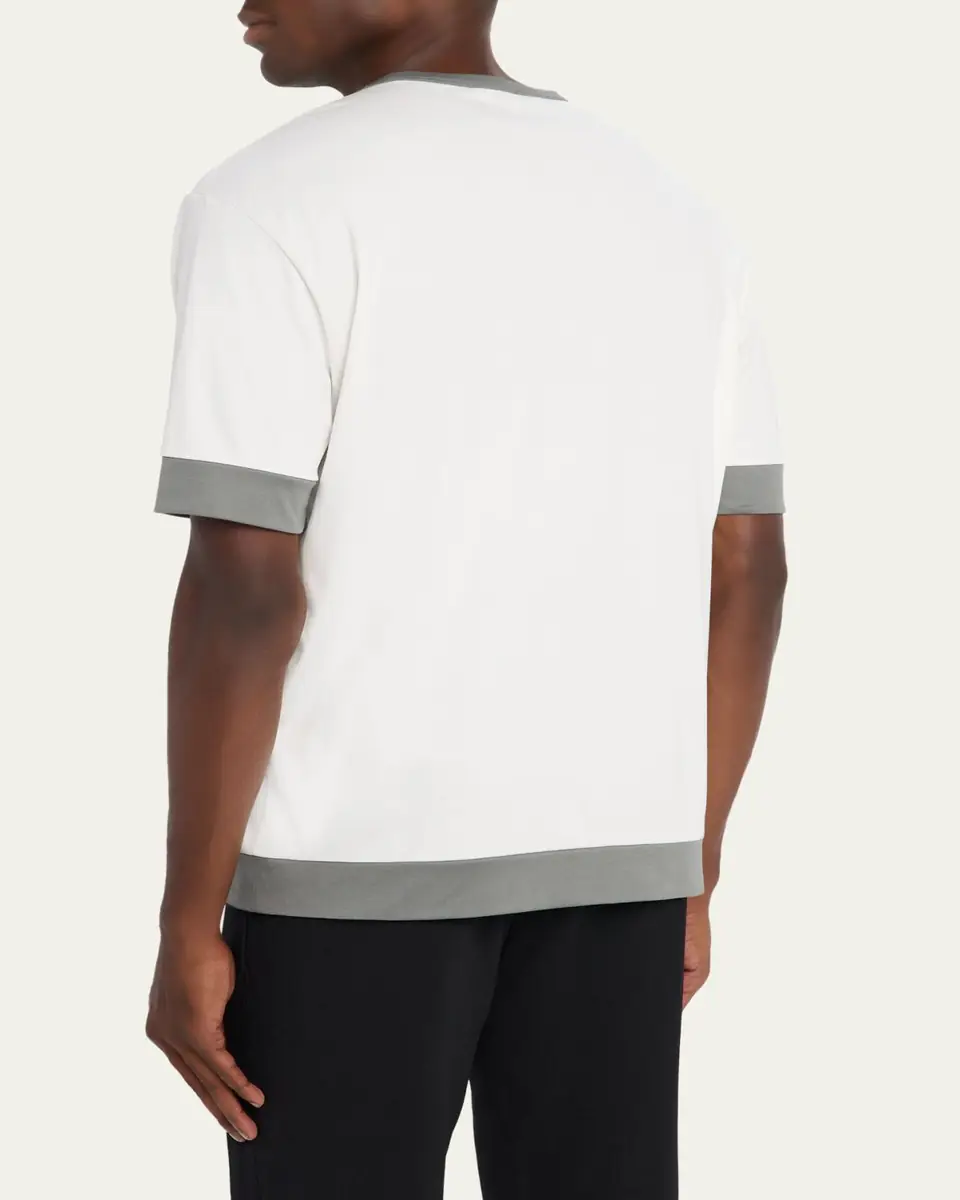 Giorgio Armani Men's Interlock Jersey Crewneck T-Shirt | Thumbnail 3