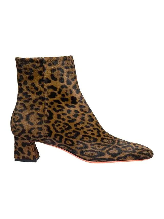 Marta Leopard Block Heel Booties