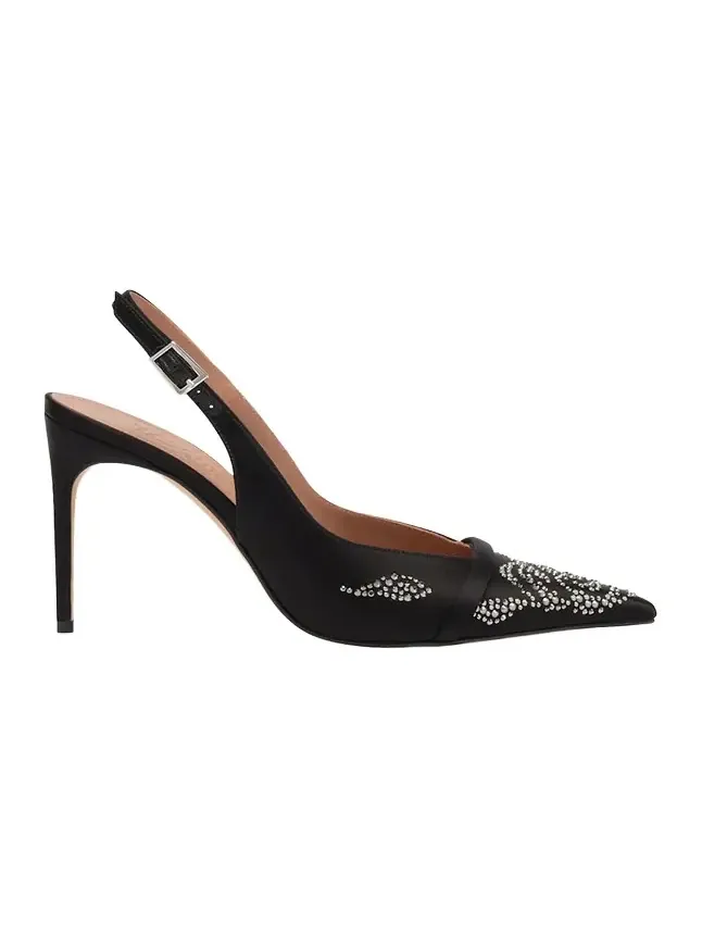 Jazz Embellished Satin Slingback Pumps