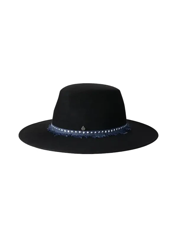 Kyra Fringed Ribbon Wool Felt Fedora Hat
