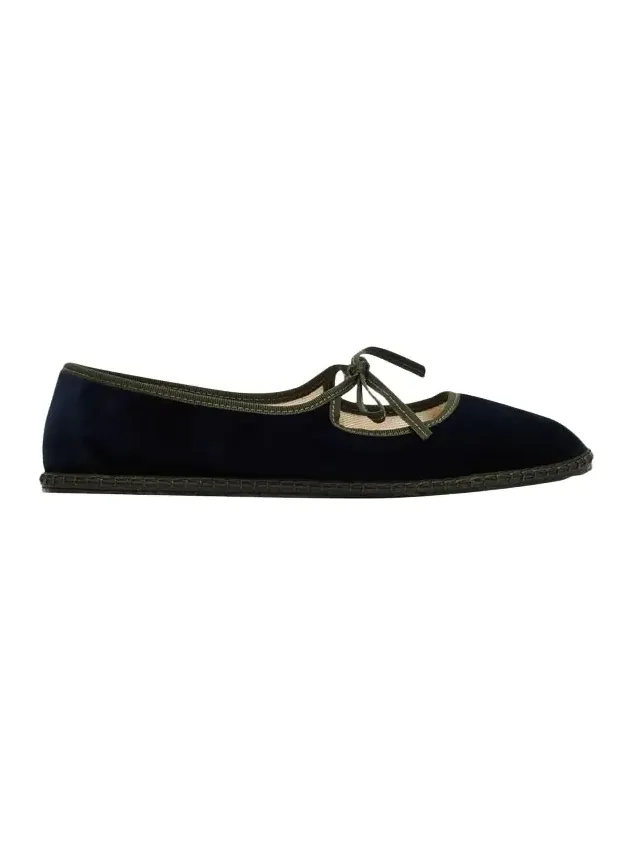Velvet Mary Jane Ballerina Flats