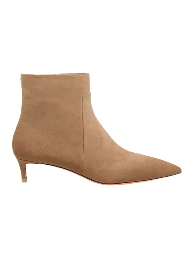 Suede Kitten Heel Ankle Booties