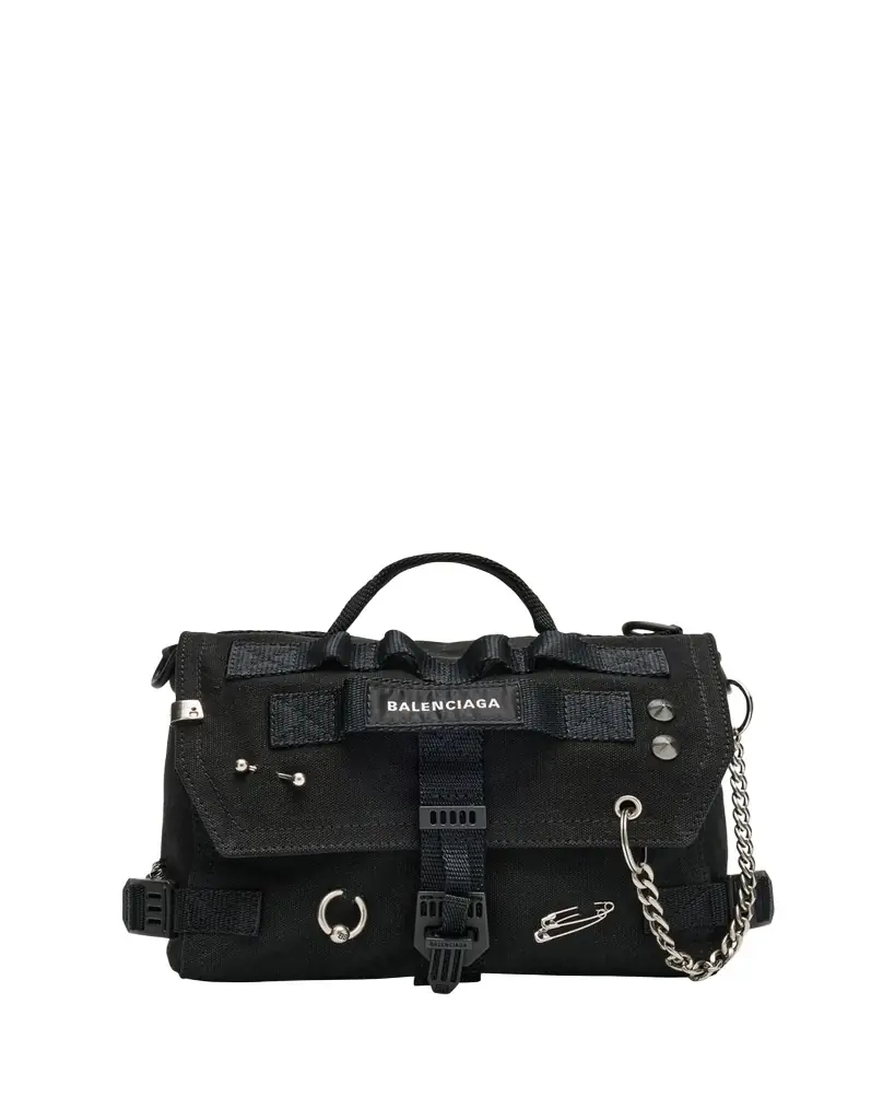 Balenciaga Men's Pierced Canvas Army Messenger Bag | Image 1 Balenciaga Men's Pierced Canvas Army Messenger Bag | Image 1