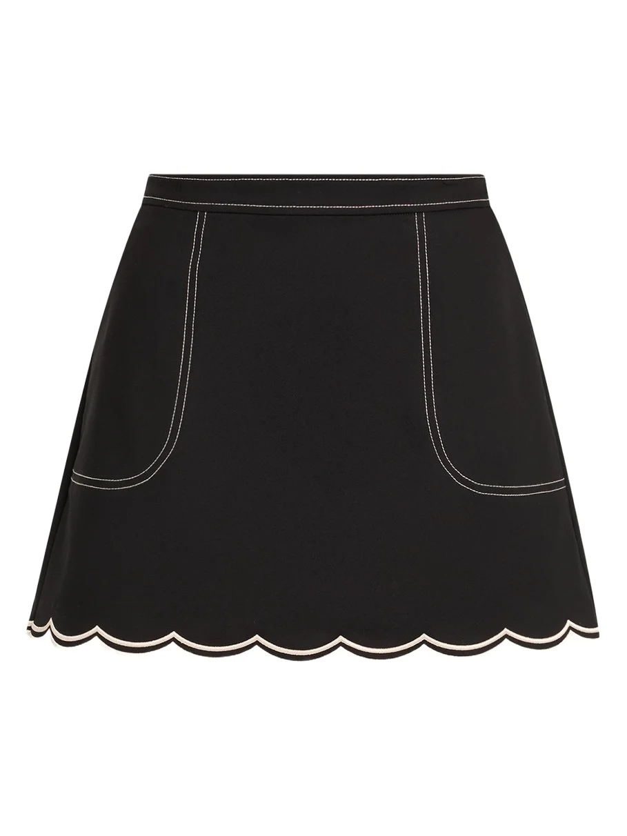 Ramy Brook Cheryl Scallop-Hem Mini Skirt