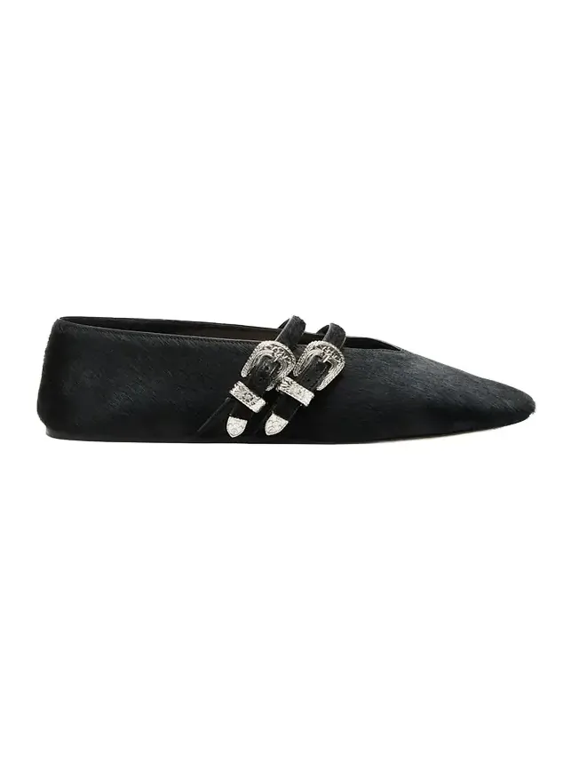 Claudia Calf Hair Ballerina Flats