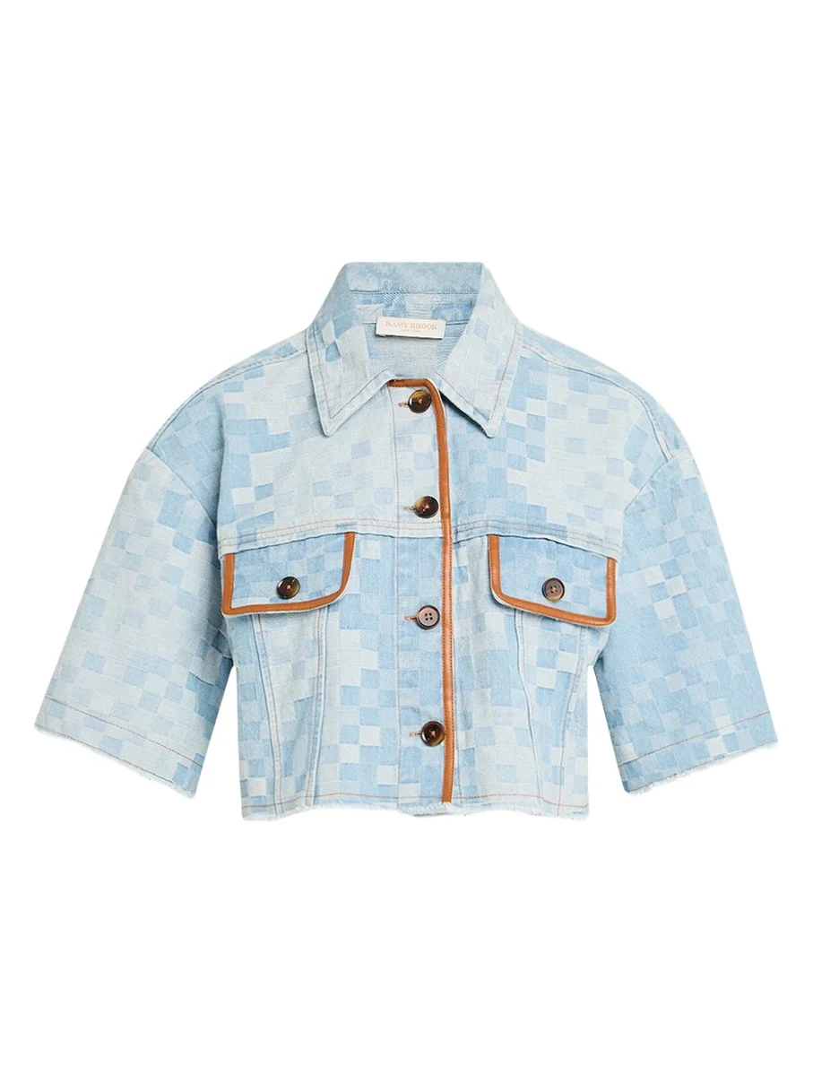 Melanie Checekered Denim Jacket Melanie Checekered Denim Jacket