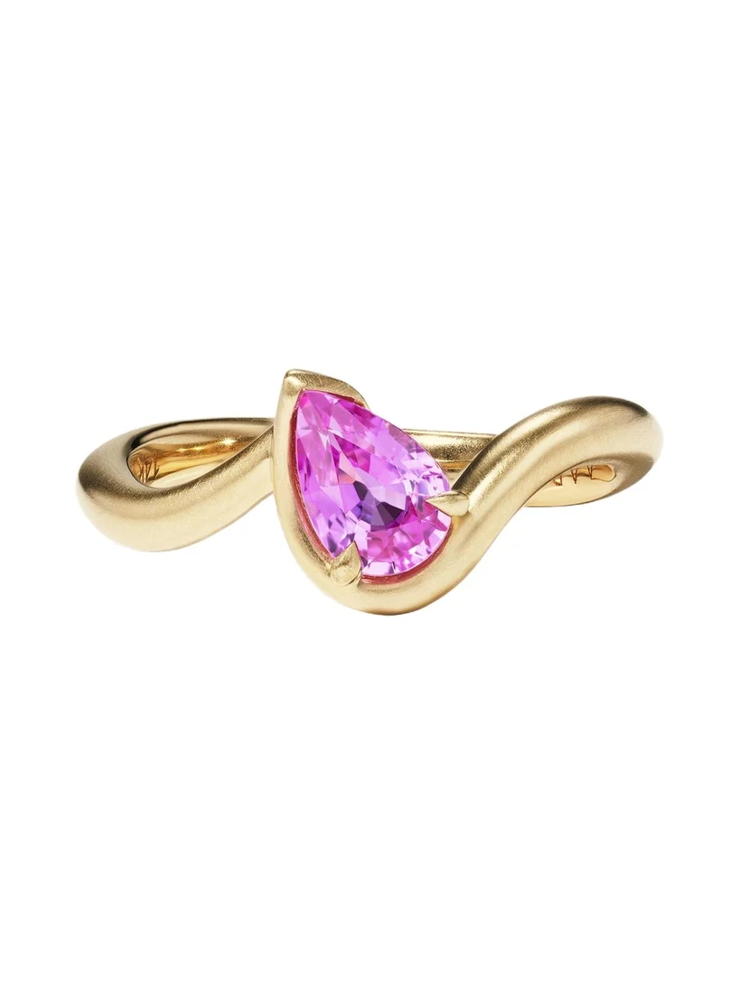 BB Thelma Power Pinky Ring in 14K Gold and Pink Sapphire BB Thelma Power Pinky Ring in 14K Gold and Pink Sapphire