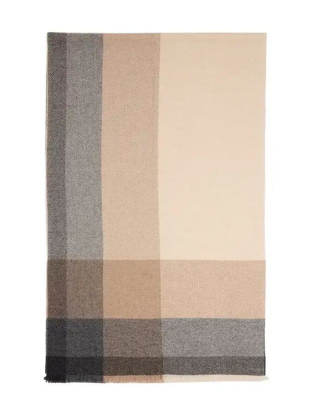 Men's Uneven Plaid Wool-Cashmere Scarf Men's Uneven Plaid Wool-Cashmere Scarf