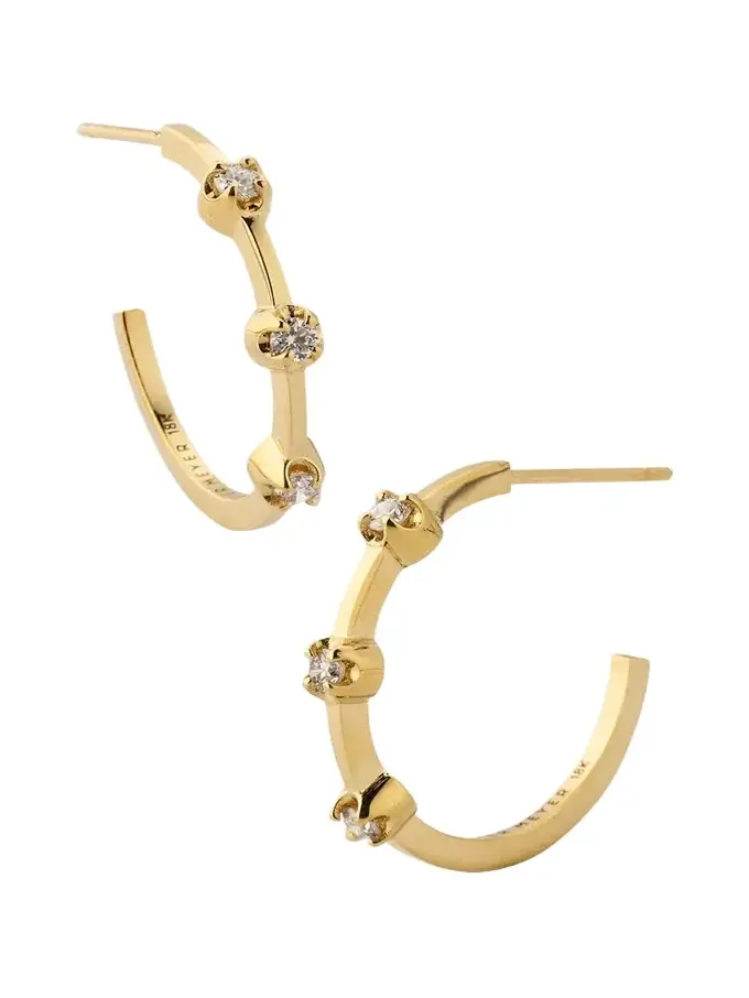 Small Diamond Hoop Earrings