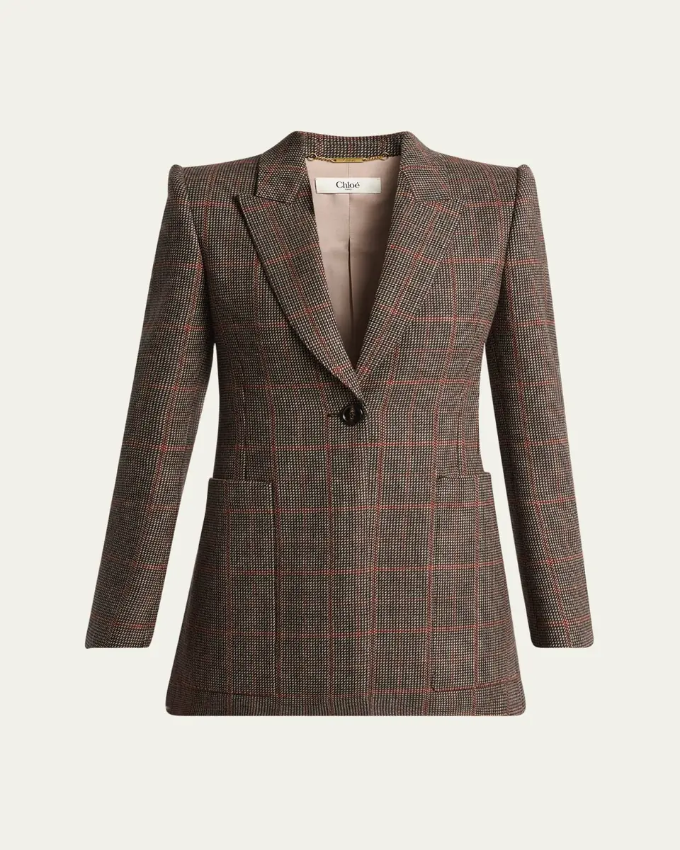 Chloé Plaid Single-Breasted Jacket | Thumbnail 5