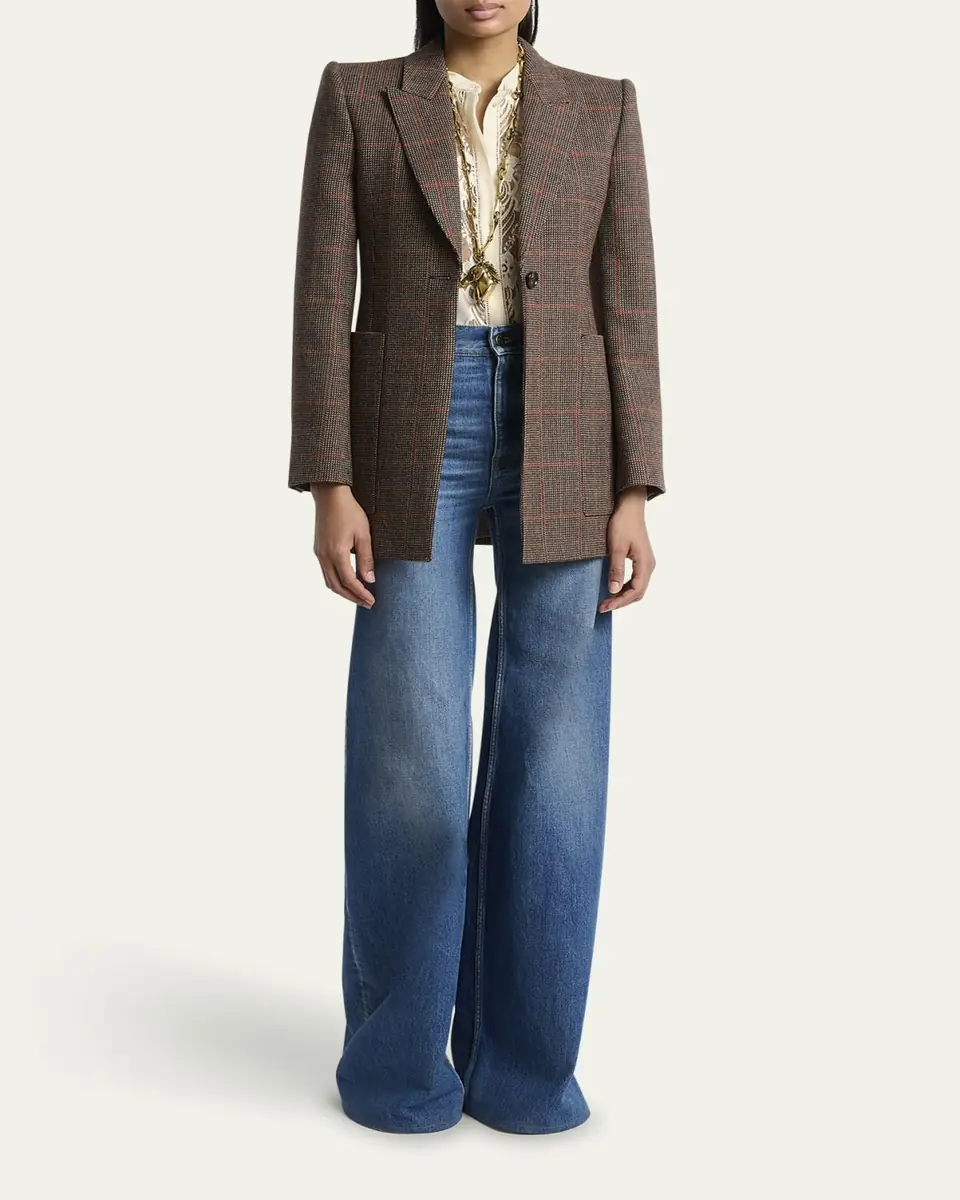 Chloé Plaid Single-Breasted Jacket | Thumbnail 6