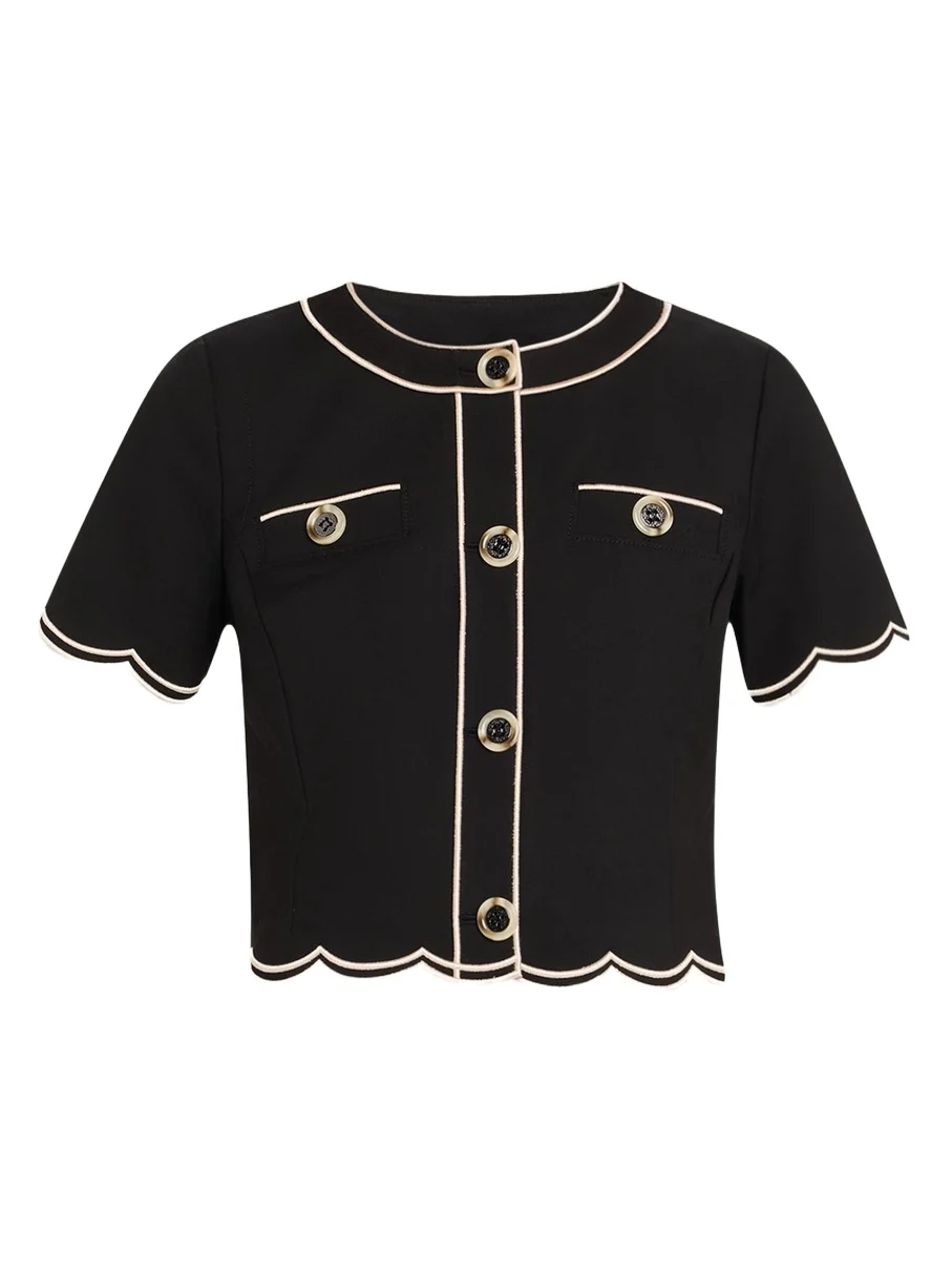Sandra Scallop-Trim Top Sandra Scallop-Trim Top