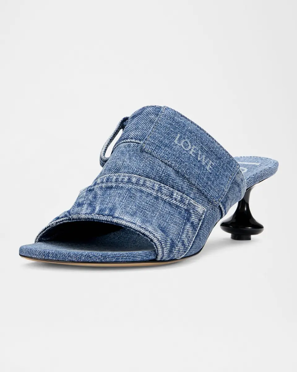 Loewe Toy Panta Denim Slide Sandals | Thumbnail 2 Loewe Toy Panta Denim Slide Sandals | Thumbnail 2