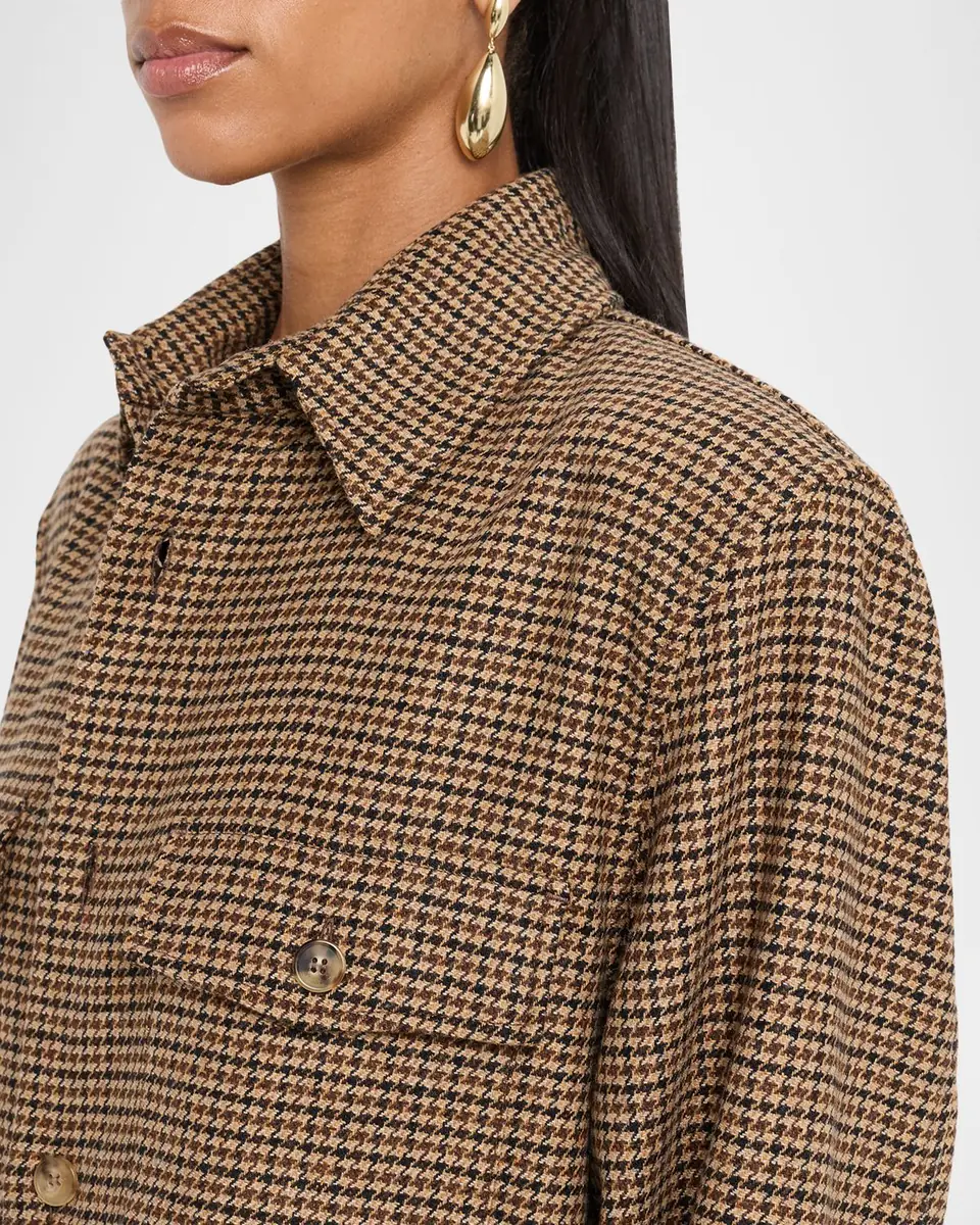 Saint Laurent Houndstooth Wool Shirt Jacket | Thumbnail 4 Saint Laurent Houndstooth Wool Shirt Jacket | Thumbnail 4