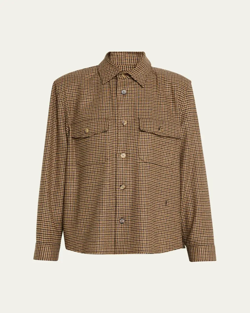 Saint Laurent Houndstooth Wool Shirt Jacket | Thumbnail 5 Saint Laurent Houndstooth Wool Shirt Jacket | Thumbnail 5