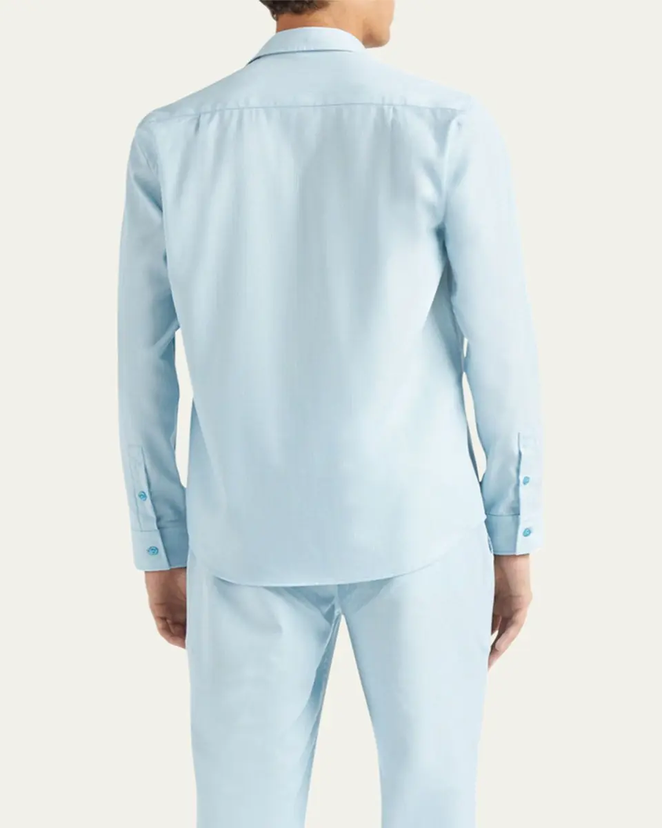 Vilebrequin Men's Wool Micro Rayures Sport Shirt | Thumbnail 3