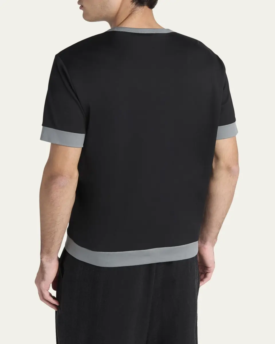 Giorgio Armani Men's Interlock Jersey Crewneck T-Shirt | Thumbnail 5 Giorgio Armani Men's Interlock Jersey Crewneck T-Shirt | Thumbnail 5