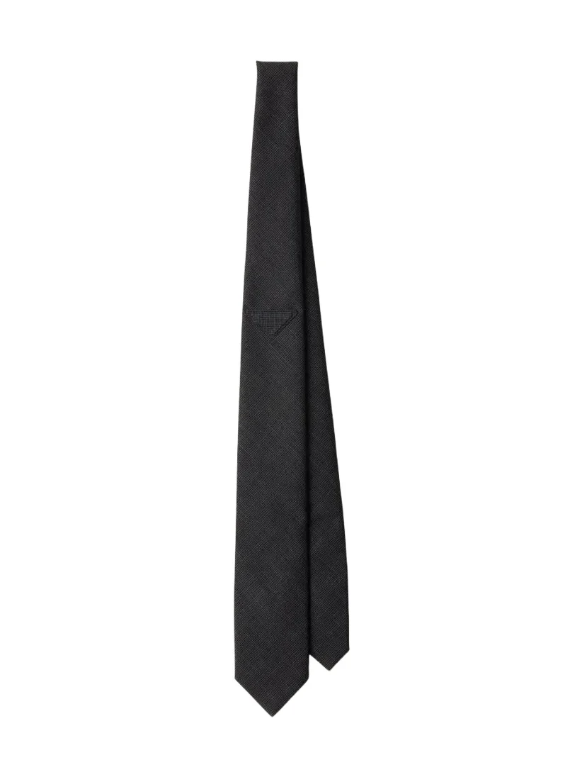 Prada Men's Tonal Plaid Wool-Blend Tie