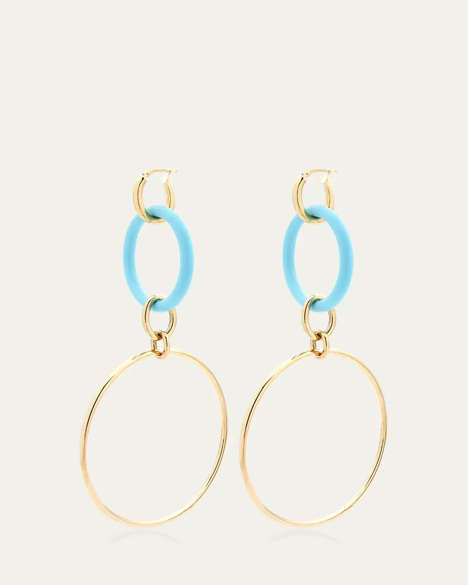 FARAONE MENNELLA by R.F.M.A.S. 18K Yellow Gold Large Turquoise Orbite Earrings | Thumbnail 2 FARAONE MENNELLA by R.F.M.A.S. 18K Yellow Gold Large Turquoise Orbite Earrings | Thumbnail 2