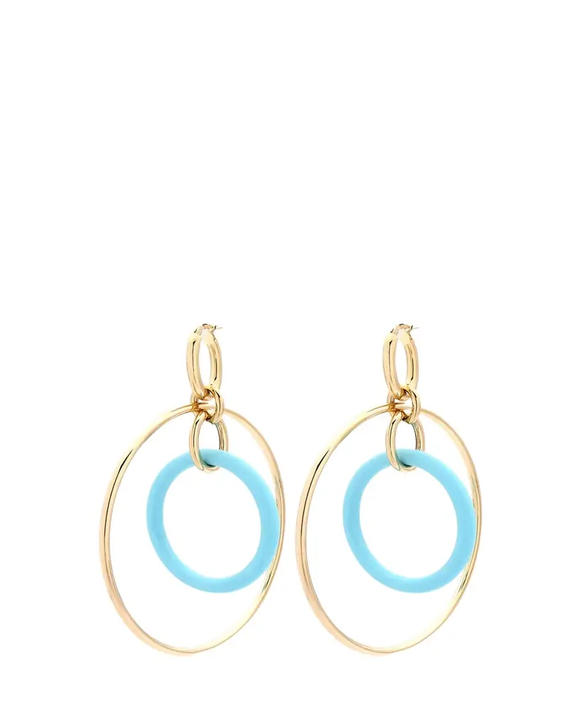 FARAONE MENNELLA by R.F.M.A.S. 18K Yellow Gold Large Turquoise Orbite Earrings | Image 1 FARAONE MENNELLA by R.F.M.A.S. 18K Yellow Gold Large Turquoise Orbite Earrings | Image 1