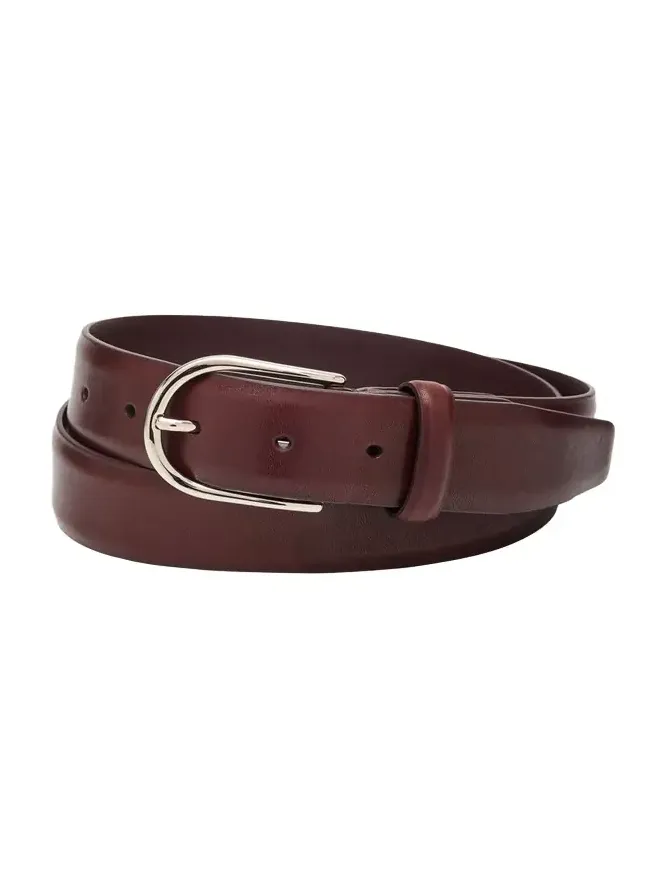 Men's Round-Buckle Leather Belt Men's Round-Buckle Leather Belt