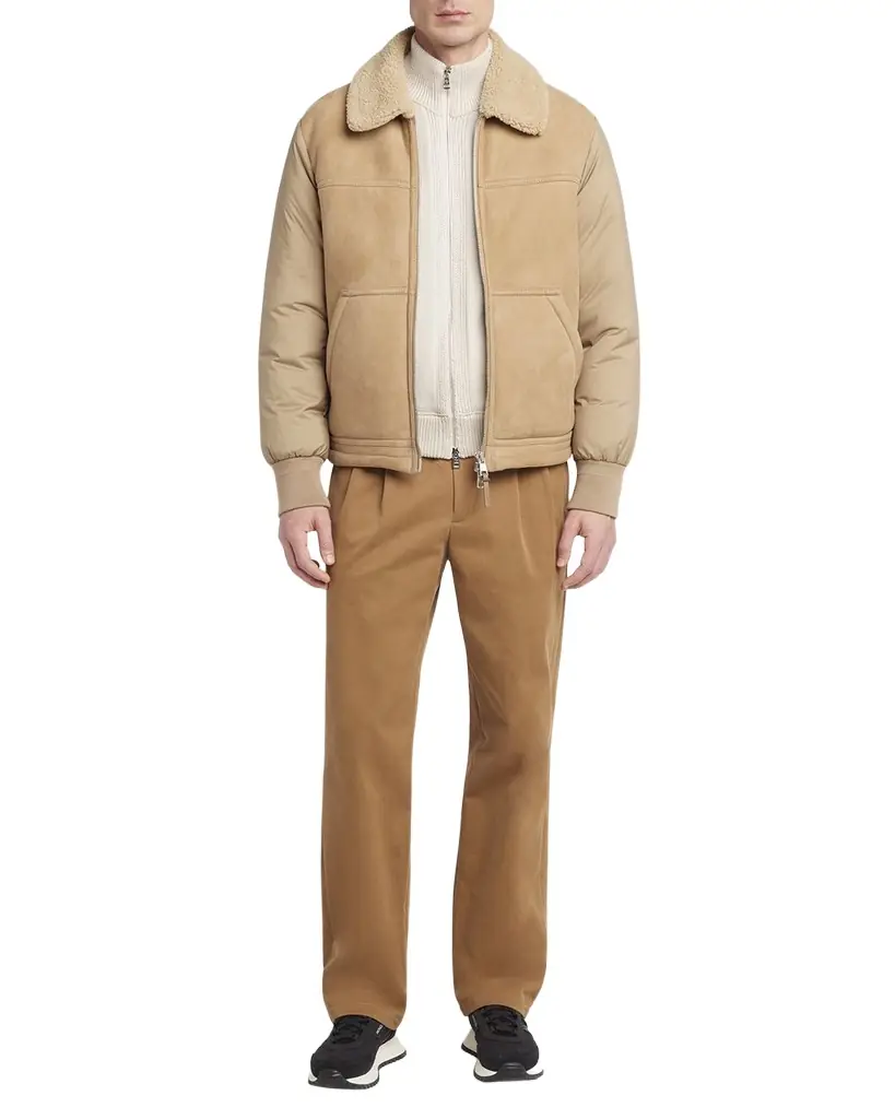 Moncler Men's Tonnay Leather and Down Quilted Jacket | Image 1 Moncler Men's Tonnay Leather and Down Quilted Jacket | Image 1