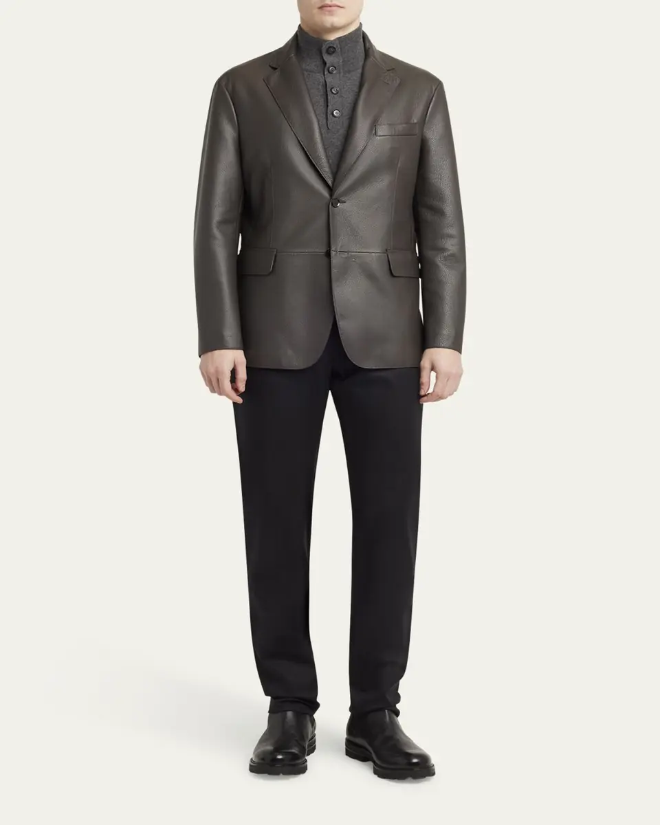 Brioni Men's Monti Deerskin Single-Breasted Blazer | Thumbnail 2