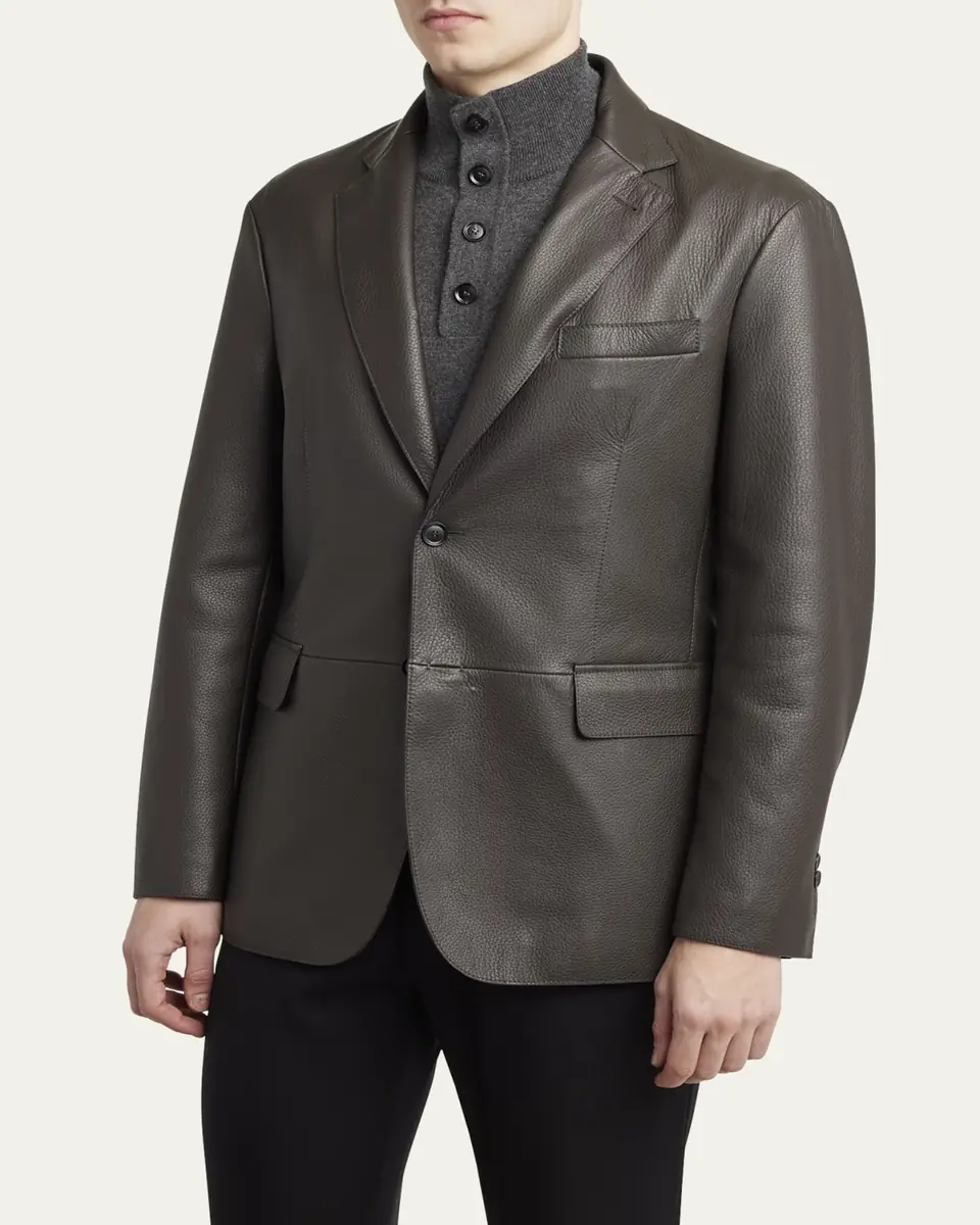 Brioni Men's Monti Deerskin Single-Breasted Blazer | Thumbnail 4